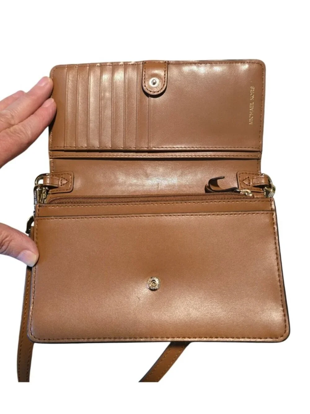 Michael Kors Woven Crossbody Leather Bag With Adjustable Strap